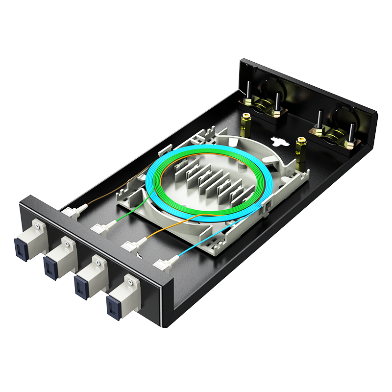 FBO-104S-M 光纤终端盒 SC4口多模62.5/125满配尾纤光缆熔接通用光纤续接盘配线架