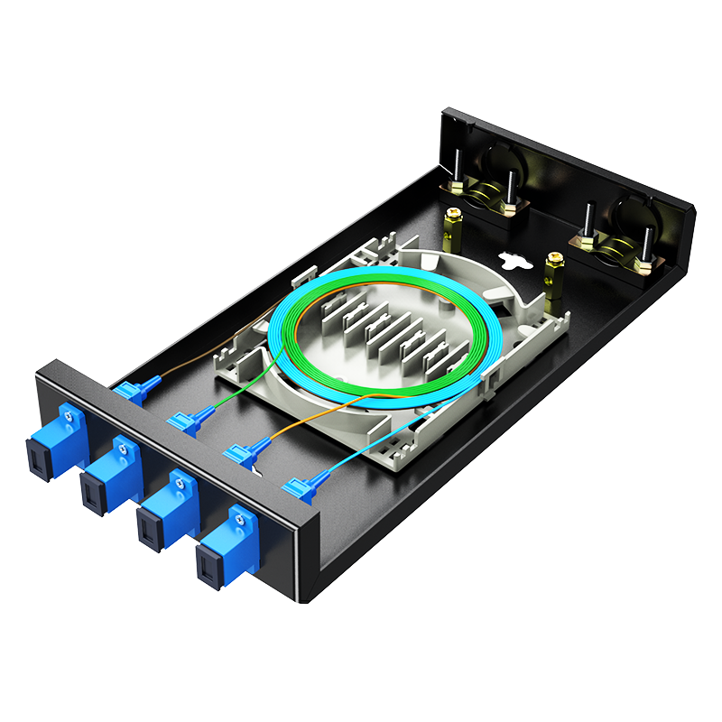 FBO-104S-S 光纤终端盒 SC4口单模9/125满配尾纤光缆熔接盒SC/FC/LC接口通用光纤续接盘配线架 
