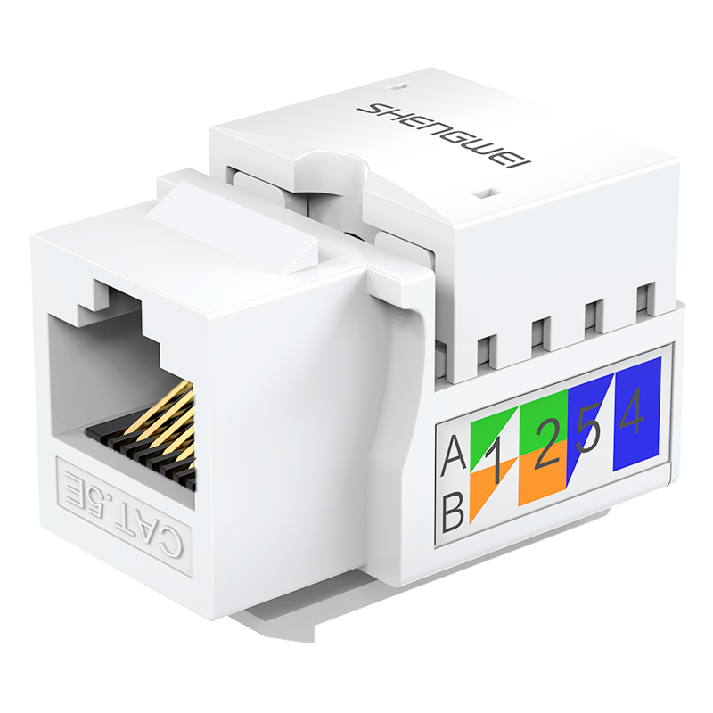 SIM-501 超五类非屏蔽网络模块8P8C CAT5E网络布线适用于信息面板 RJ45插座连接头直通头 