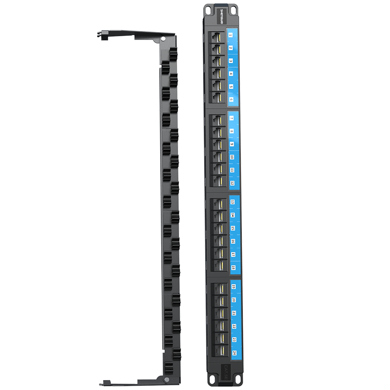 CNDF524W Super Class 5 Distribution Frame 24 Port CAT5E Network Cable Distribution Frame Network Grade Gold Plated 1U Rack Type Cabinet Network Jumper Management Slot