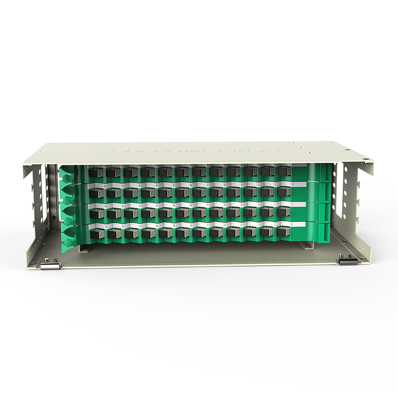 ODF-1048S-M 48 core ODF fiber optic distribution frame height 3U SC multimode full configuration with pigtail and flange suitable for 19 inch cabinet pull-out with cabinet accessories