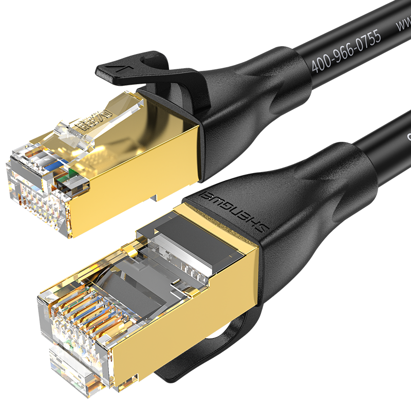 Lc-1302g cat8 pure copper double shielded project household broadband cable black 2m lc-1302g