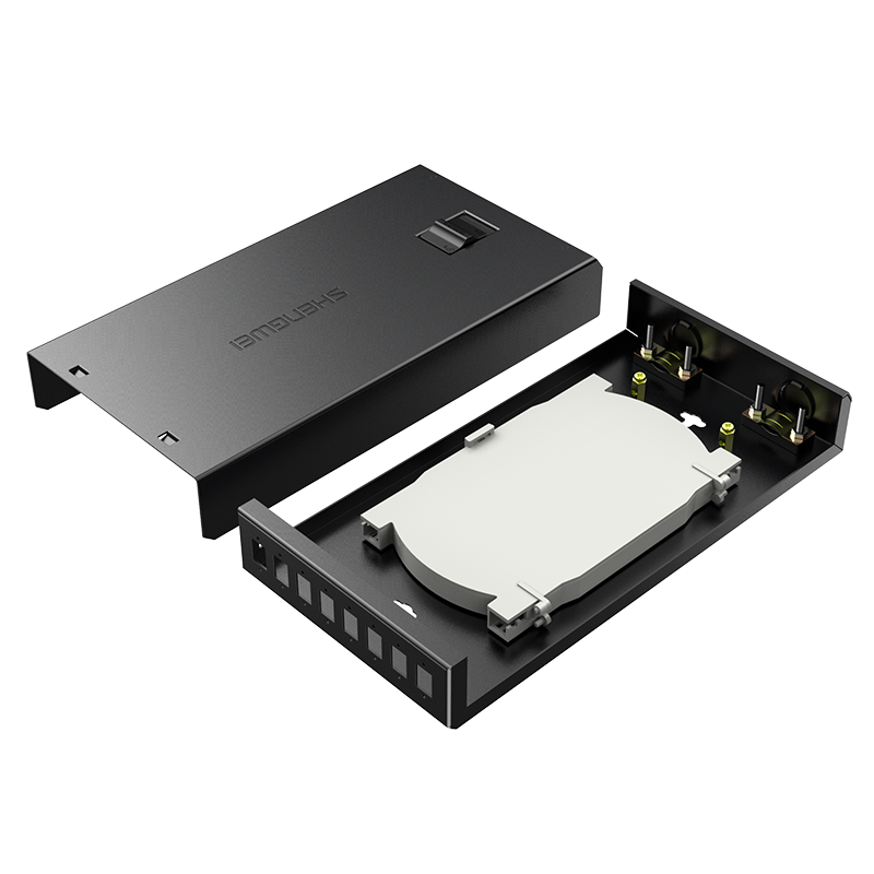 Fbo-108f optical fiber terminal box 8-port empty box square hole suitable for sc/lc interface single-mode multimode universal outlet box without pigtail and flange with fusion plate