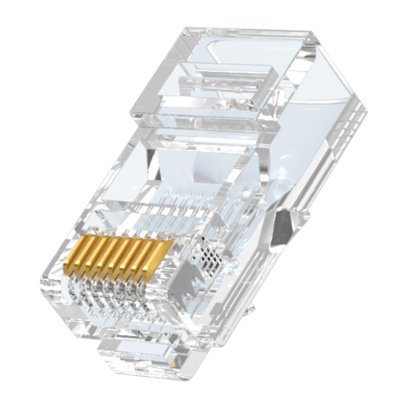 Rcb-1100 crystal head super class 5 gold-plated RJ45 pure copper network cable connector CAT5e unshielded 8p8c computer cable connector 100/box